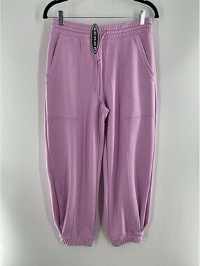 Scoop Women’s S Scuba Barrel Pant Cotton Rose Sweat Pants Pockets NWT 002